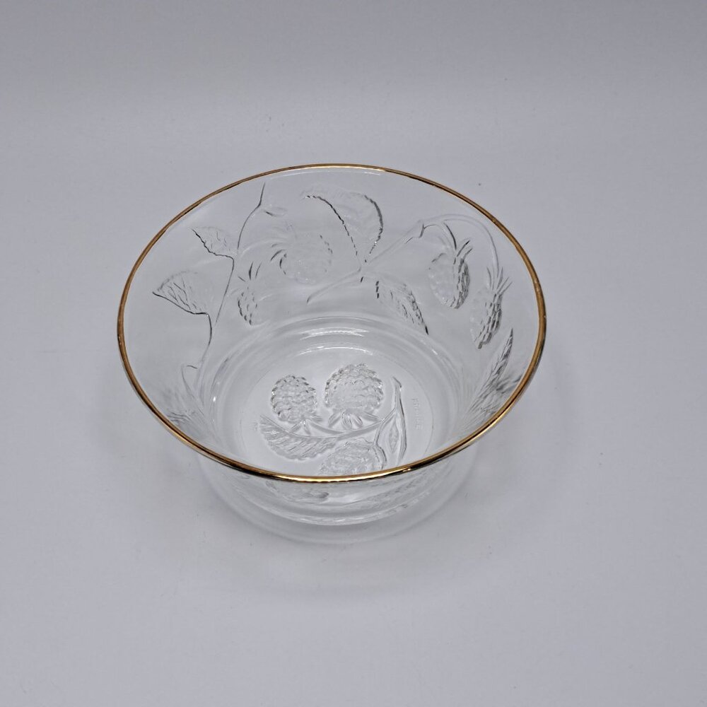 Arcoroc  bowl with Berry Berries design and Gold Rim FRANCE